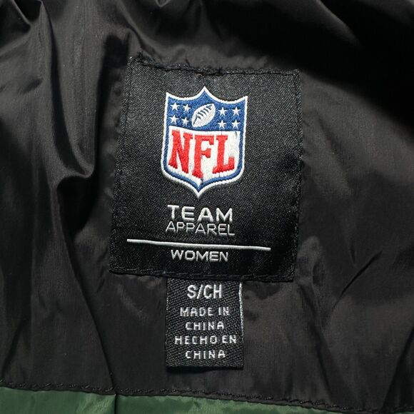 Green Bay Packers Black Puffer Jacket Women's Size Small NFL Team Apparel - Picture 9 of 10